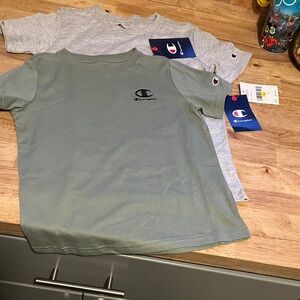 Champion Men's Short Sleeve Tees in Olive and Heather Gray